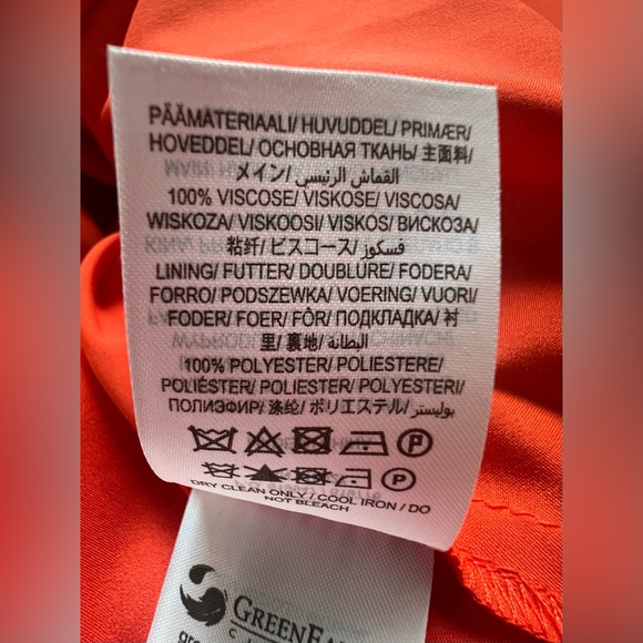 Boden Ingrid Orange Speckled Midi Dress Long Sleeve Viscose Chiffon Sz 6 Petite - Picture 12 of 14